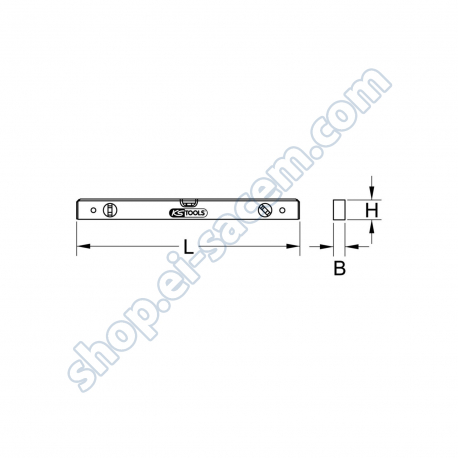 Outils  - KST204.5600 - Niveau rectangulaire en aluminium anodisé 3 fioles, L.600 mm