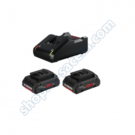 Electro-portatifs  - BOS1600A01BA3 - Set de base 2 batteries 18V 4.0Ah + chargeur GAL 18V-40